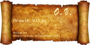 Oravik Vilja névjegykártya